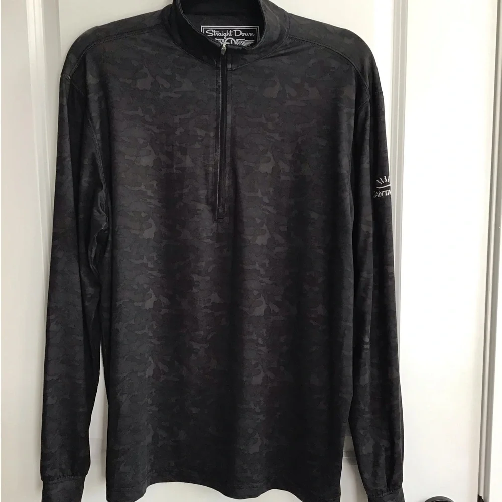 Straight Down Pullover Men's M Como 1/4 Zip Shirt Jacket Long Sleeve Golf - logo